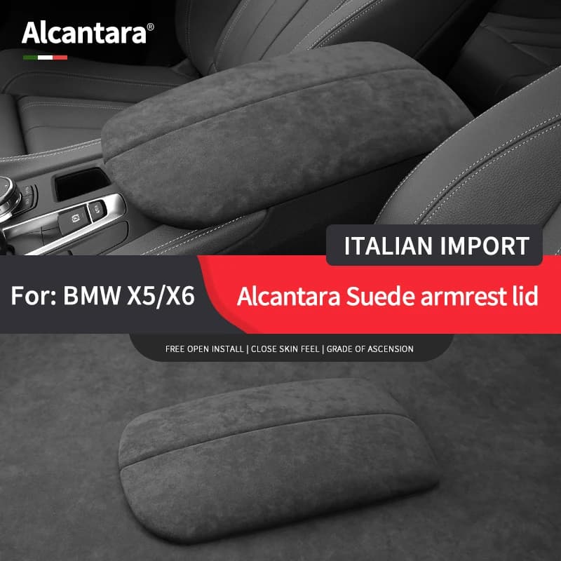 Car suede Alcantara Car Styling Boot Riordino Bracciolo Box Cover Panel Trim F For BMW X5 F15 X6 F16 2008- 2022