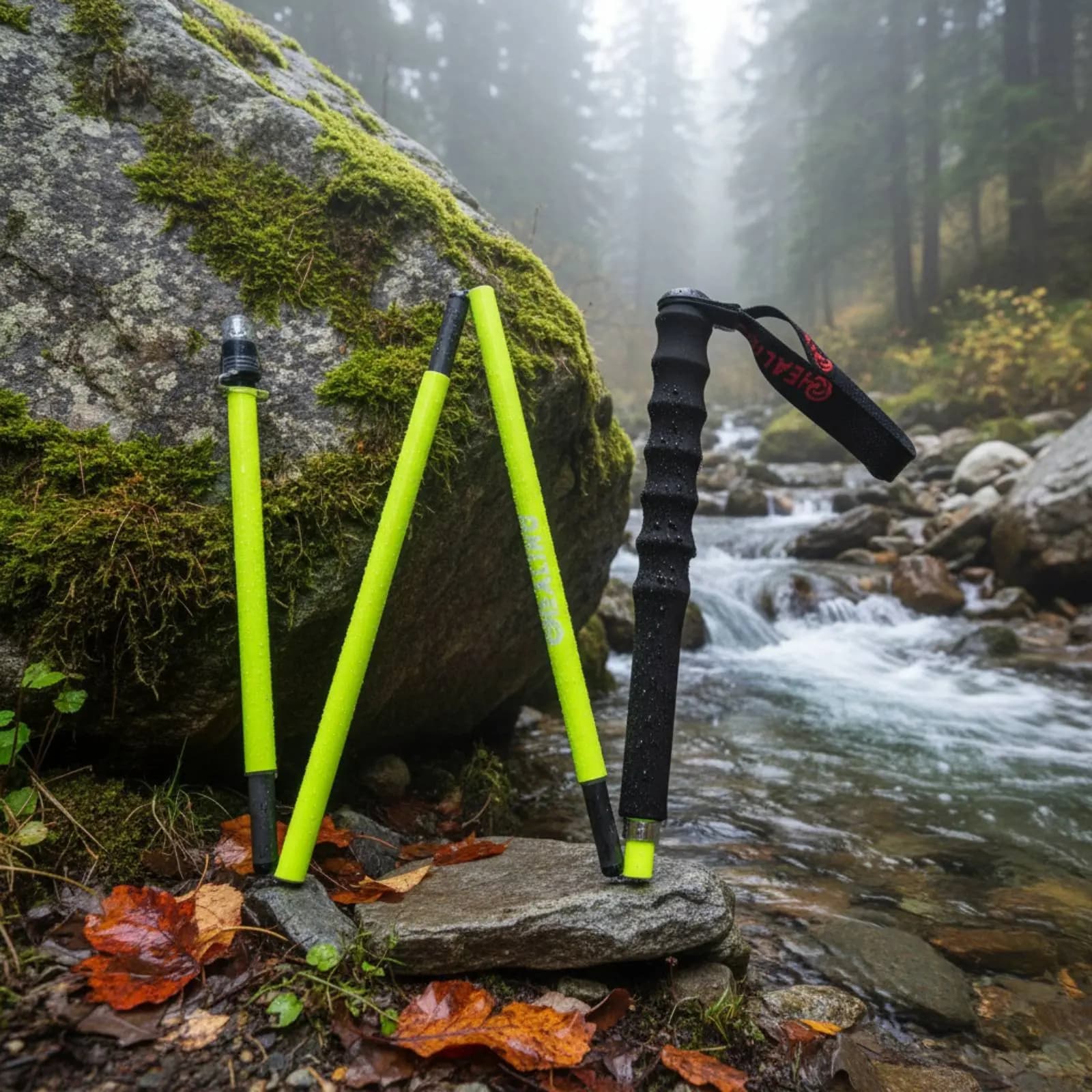 Carbon Fiber Trekking Poles Foldable Folding Trekking Pole Carbon Fiber Hiking Pole Anti-Slip for Mountaineering, Trail Running