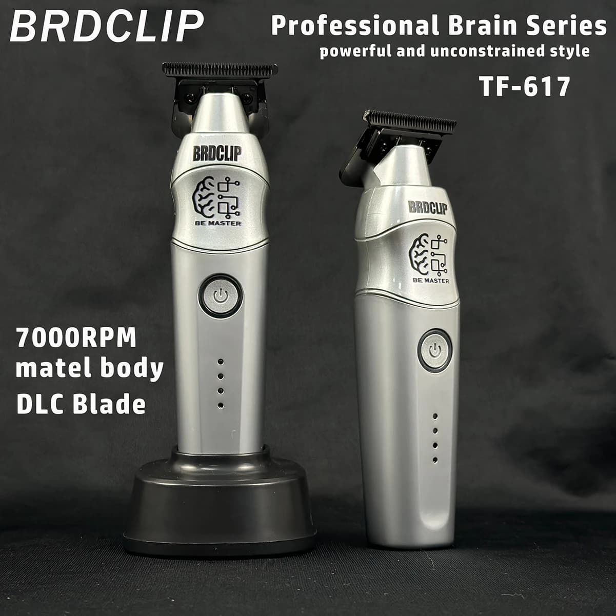 BRDCLIP TF-617 Professional Haircuts Zinc Alloy Electric Haircut DLC Ceramic Blade Salon Finishing Machine for Men Barbiere