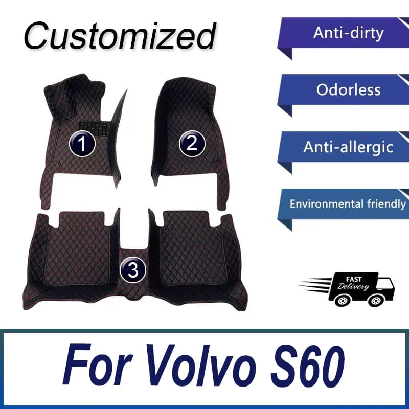 Tappetini auto per Volvo S60 (S60L) 2014 2015 2016 2017 2018 2019 2020 2021 2022 Tappetini auto personalizzati Accessori interni