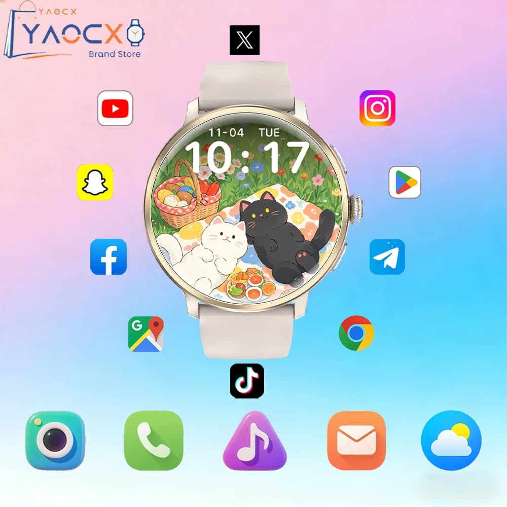 Smartwatch 4G/5G 2026 con Schermo AMOLED da 1,65 Pollici 480*480, Batteria da 850mAh, Fotocamera da 200W, WIFI e GPS, App Google, Assistente Bluetooth