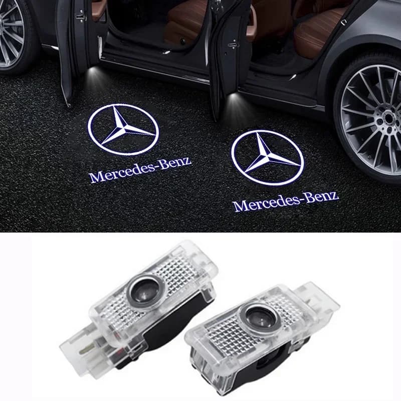 2pcs Car Logo Door Laser Light Projection Atmosphere Lights For Mercedes Benz C C205 CLA C117 X117 CLS C218 X218 E C207 A207