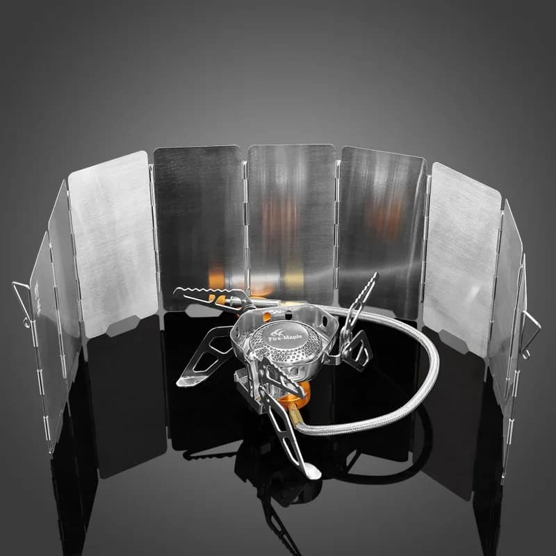 9/10 plates Foldable gas cooker windscreen Camping kitchen burner Windproof screen Aluminum alloy outdoor cooker windscreen
