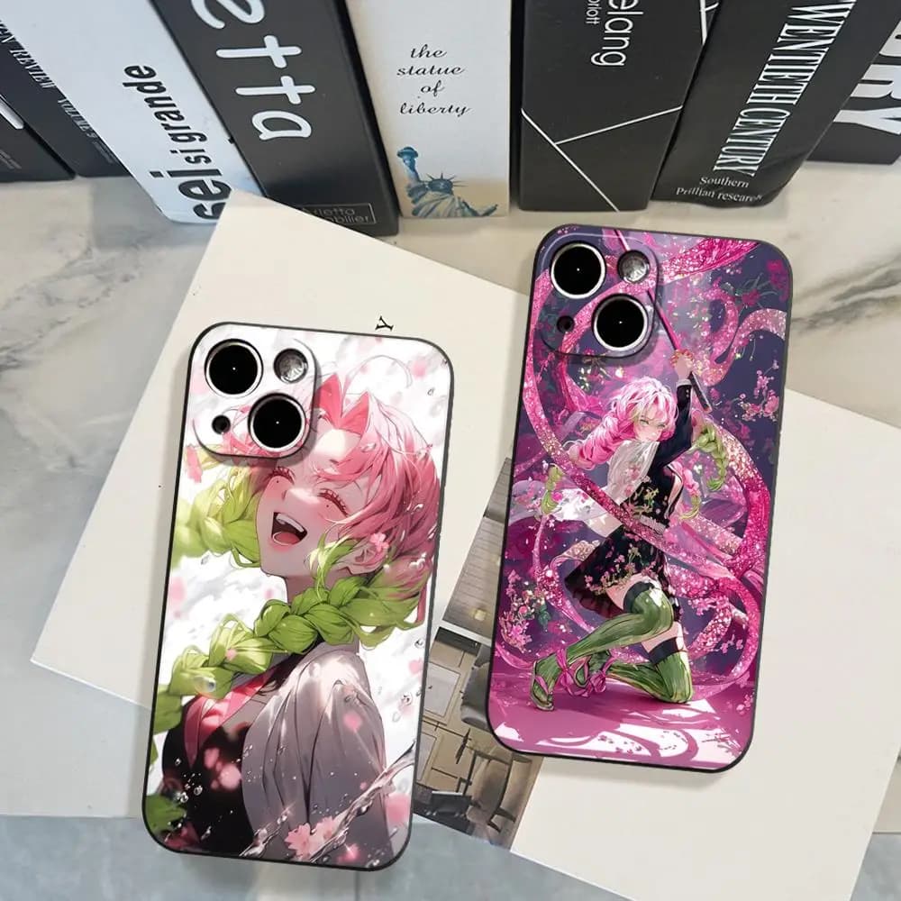 D-Demon S-Slayer Mitsuri Obanai Phone Case For iPhone 17 Air 16 15 14 Plus 13 12 11 Pro Max 16e Shockproof HD Clear Back Cover