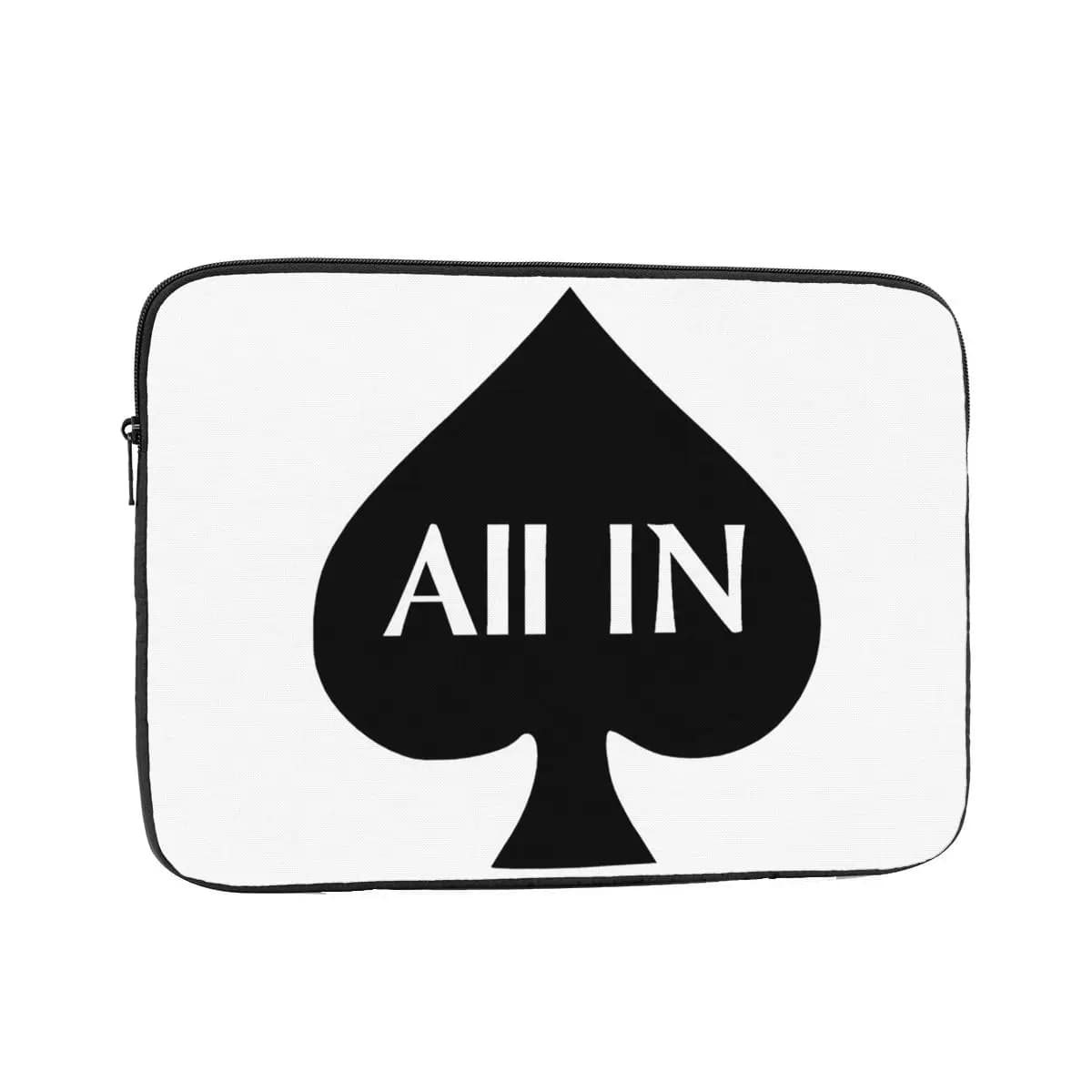 Poker All IN Design per giocatori di poker Custodia protettiva per laptop Borsa per notebook da 10 12 13 15 17 pollici Custodia antiurto per tablet