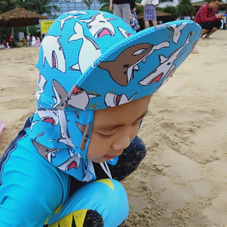 Beach Hat for Cartoon Children Ne Protector Swimming Head with Solar Protection with Bule Play in the Sand Anti-Fantastic Boy's Hat Uv