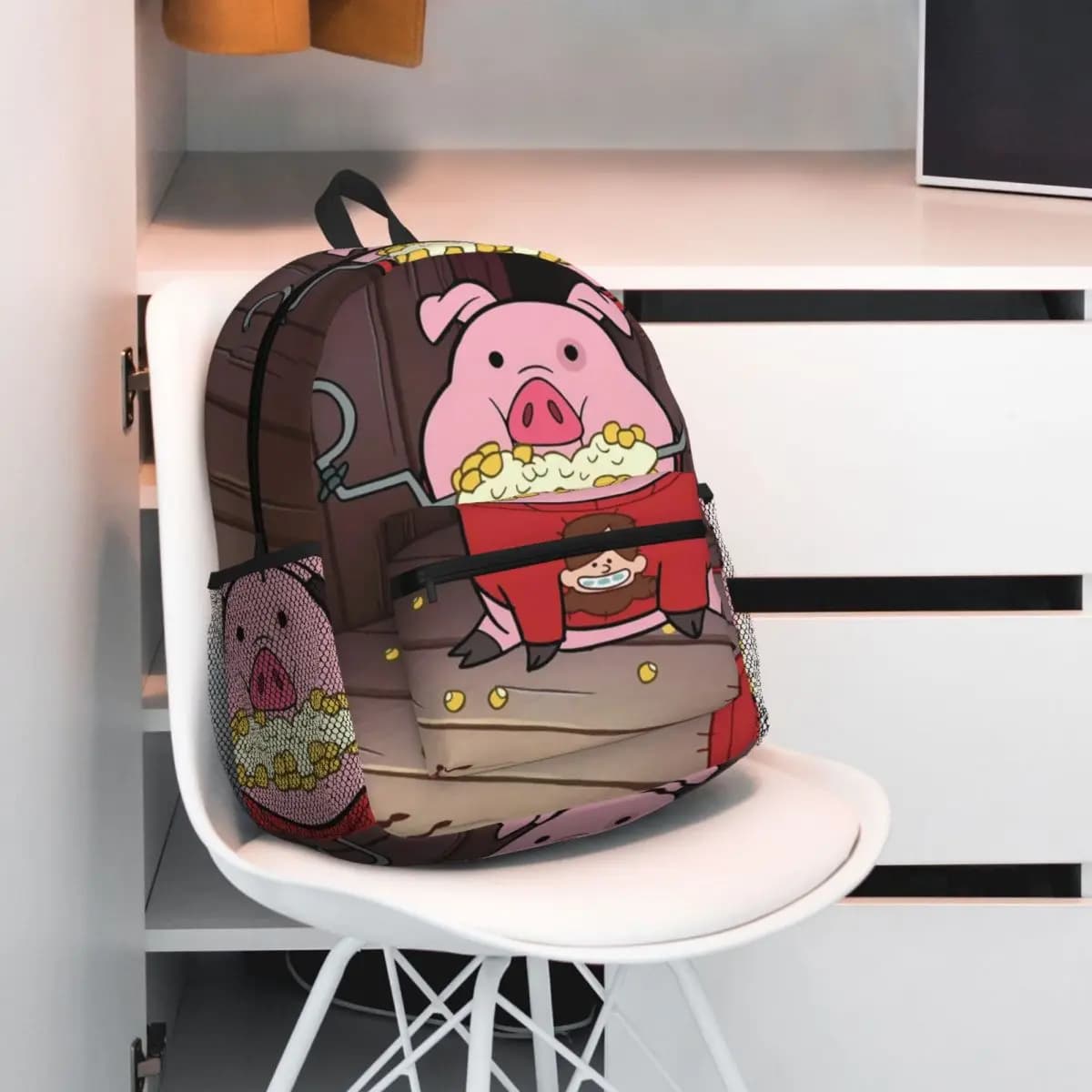 Simpatico maiale per animali domestici Waddles Zaino per studenti dei cartoni animati Borsa da scuola Zaino da viaggio per escursionismo per borse a tracolla per libri alla moda per ragazze dei ragazzi