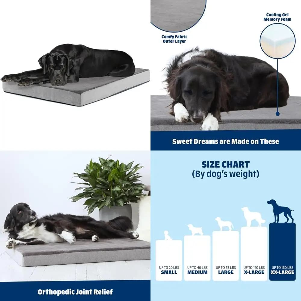 Cuccia Ortopedica di Lusso in Memory Foam per Cuccioli e Cani, Letto XL di Supporto per il Sollievo delle Articolazioni e un Sonno Confortevole, Durevole