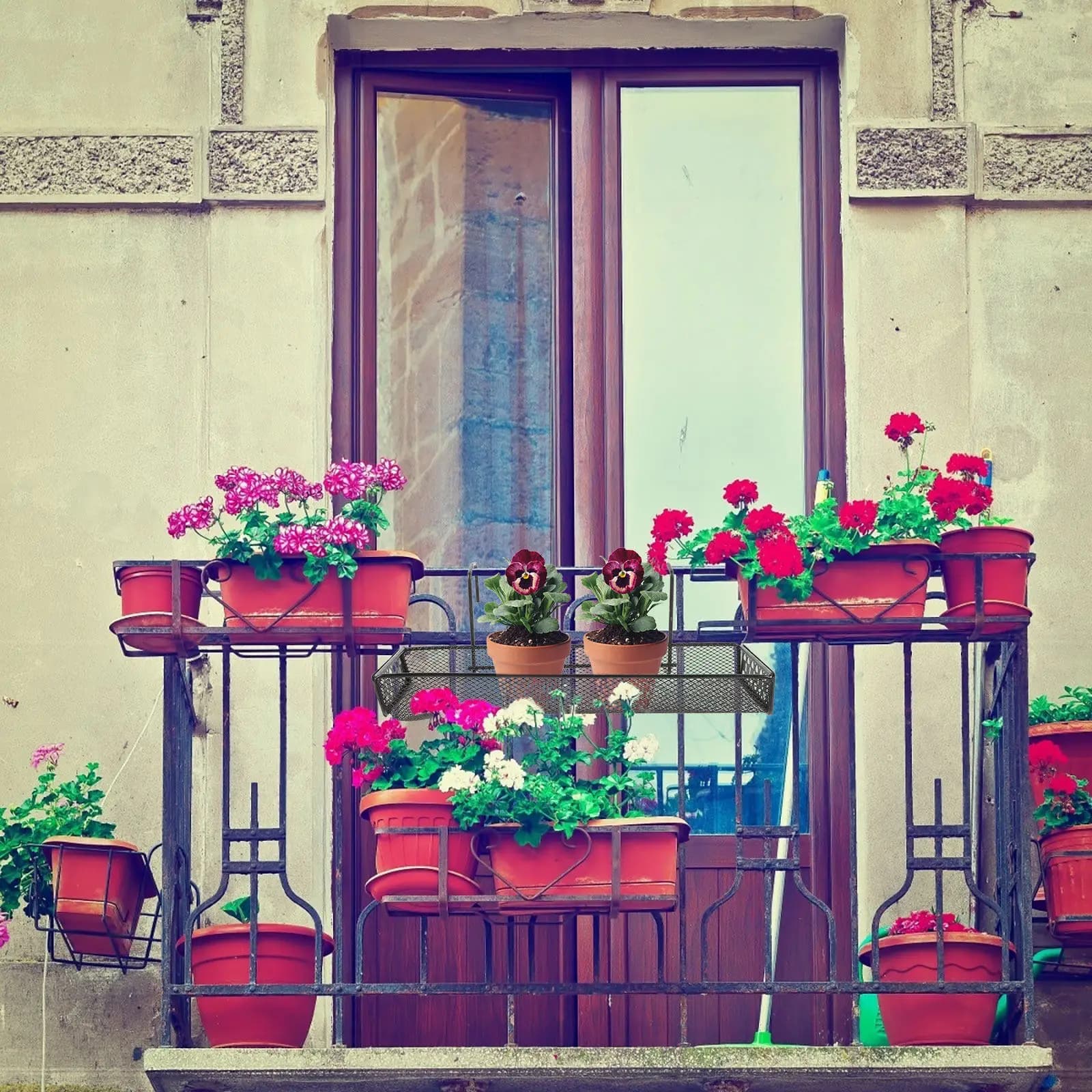 Support for Iron Flower Jars, Robust Balcony Vase Holder for Fences, Garden, Kitchen, Living Room, Vase Display