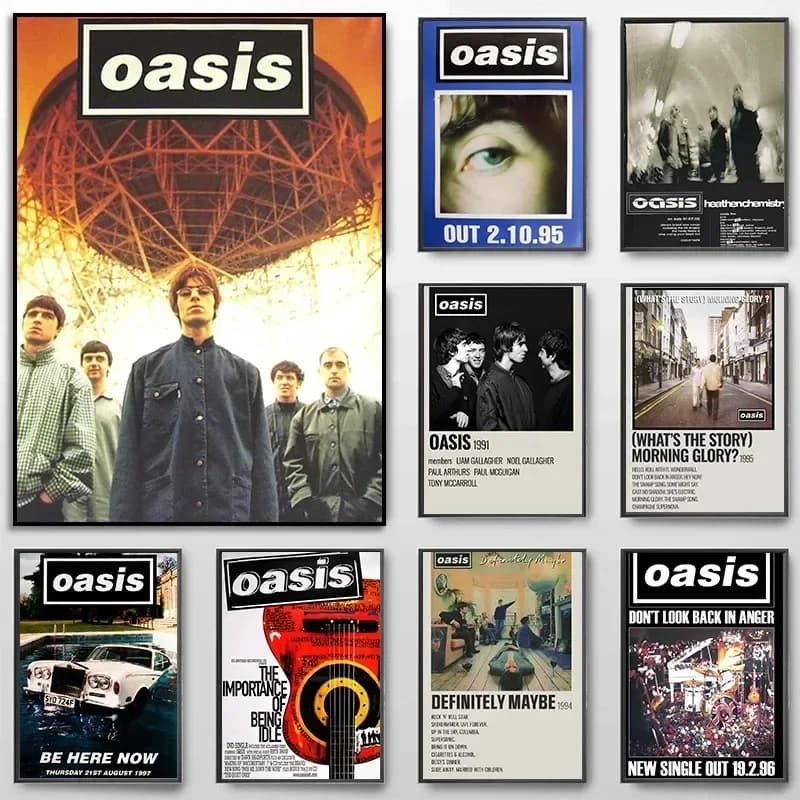 Stampa artistica su tela classica O-Oasis Band Music Cover Story Morning Glory Heathen Chemistry, poster da parete, decorazione per la casa