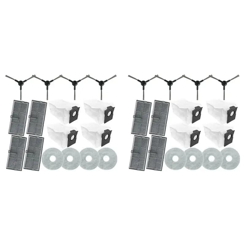 ABBY-32PCS For Dreame L10s Pro Ultra Heat/X30 Ultra/X30 Pro/ S10 Pro Ultra Vacuum Replace Arts Side Brush Filter Mop Dust Bag
