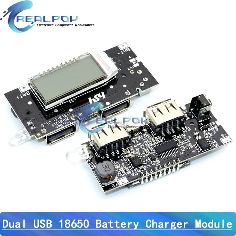 Doppio USB 18650 Caricabatteria PCB Modulo di Alimentazione 5V 1A 2.1A Mobile Power Bank Accessori per Il Telefono FAI DA TE Nuovo LED LCD Modulo di Bordo