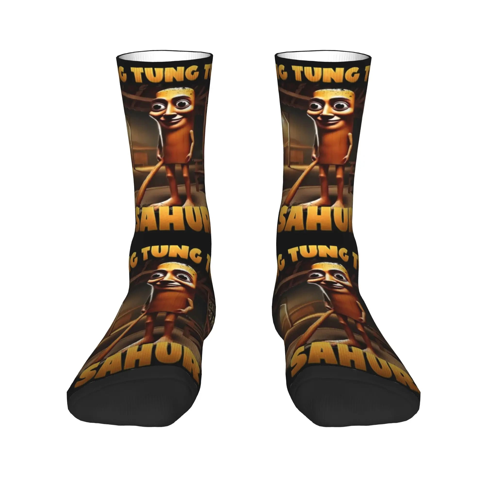 Kawaii Tung Sahur Funny Meme Italian Brainrot Socks Women Men Warm 3D Printed Sports Football Socks