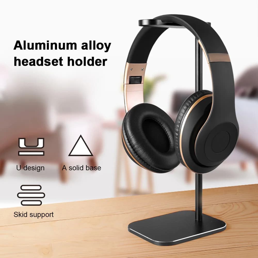 Portable Headphone Desktop Stand Aluminum Alloy Desktop Holder Cradle Holder Stand Non-slip Earphones Display Holder Accessory