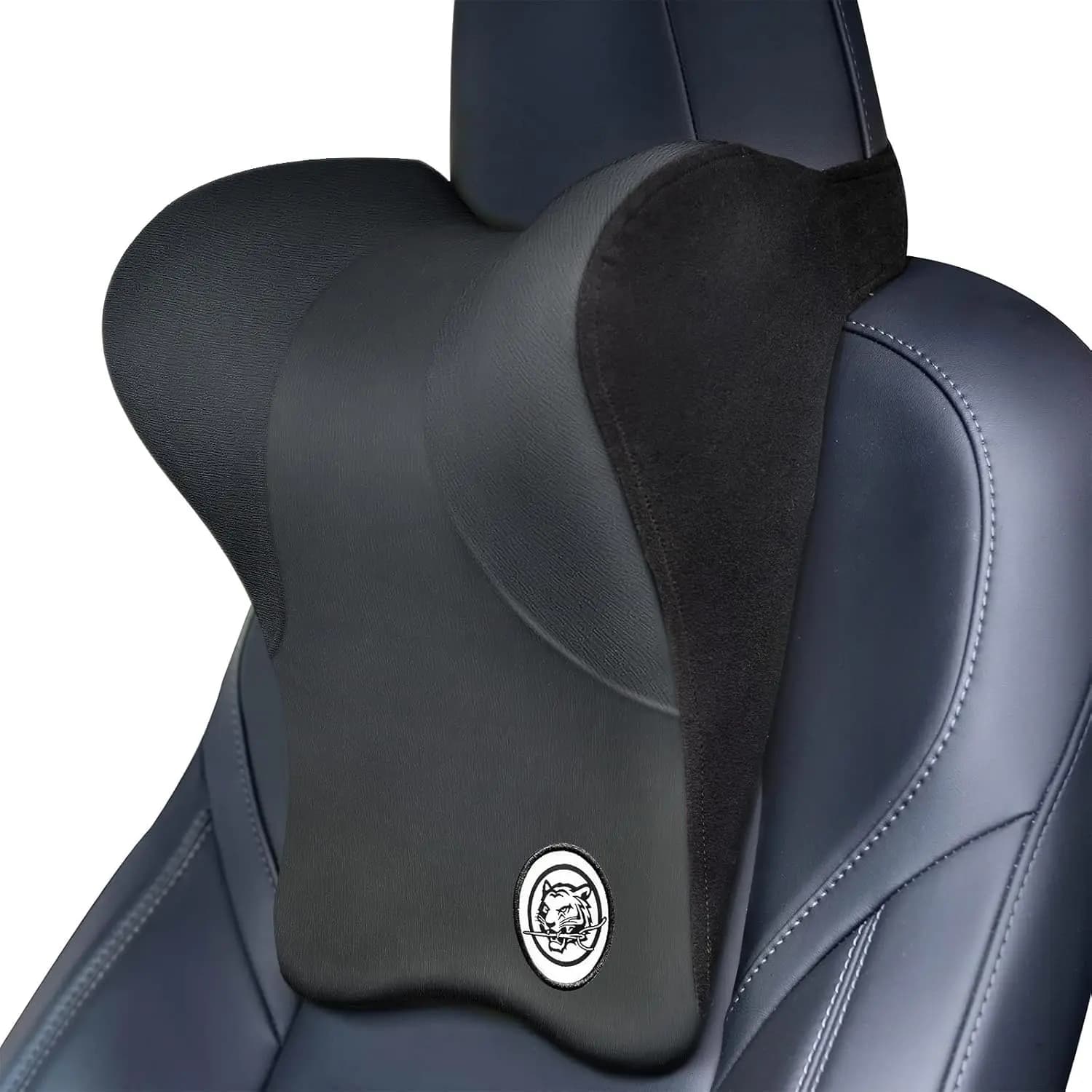 Comodo cuscino per il collo in memory foam con cinturino regolabile, fodera rimovibile per auto, ufficio, sedie da gaming - Grigio scuro