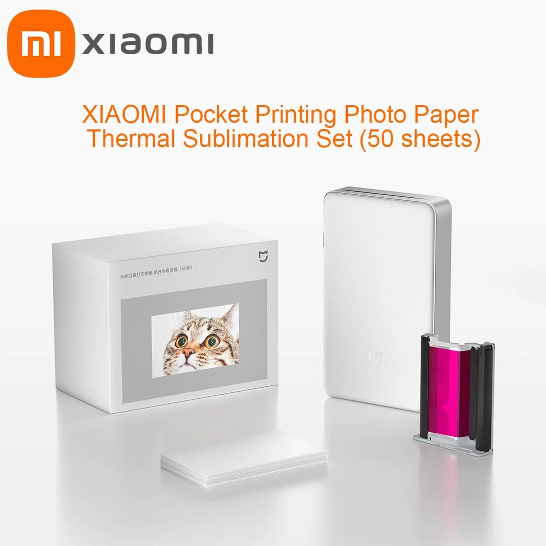 Xiaomi Pocket Printing Photo Paper Thermal Sublimation Set (50 sheets) Portable Xiaomi Photo Printer pro Accessories Suit NEW