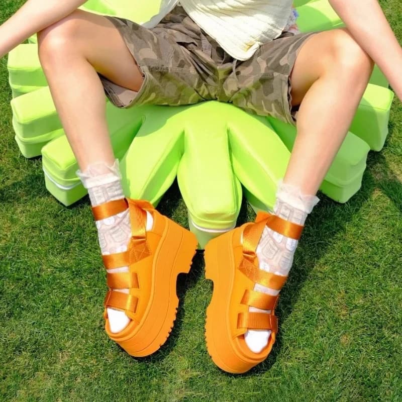 Sandali Estivi da Donna con Tacco Alto, Scarpe Casual con Plateau, Ciabatte da Spiaggia con Velcro, Sneakers Traspiranti con Suola Spessa