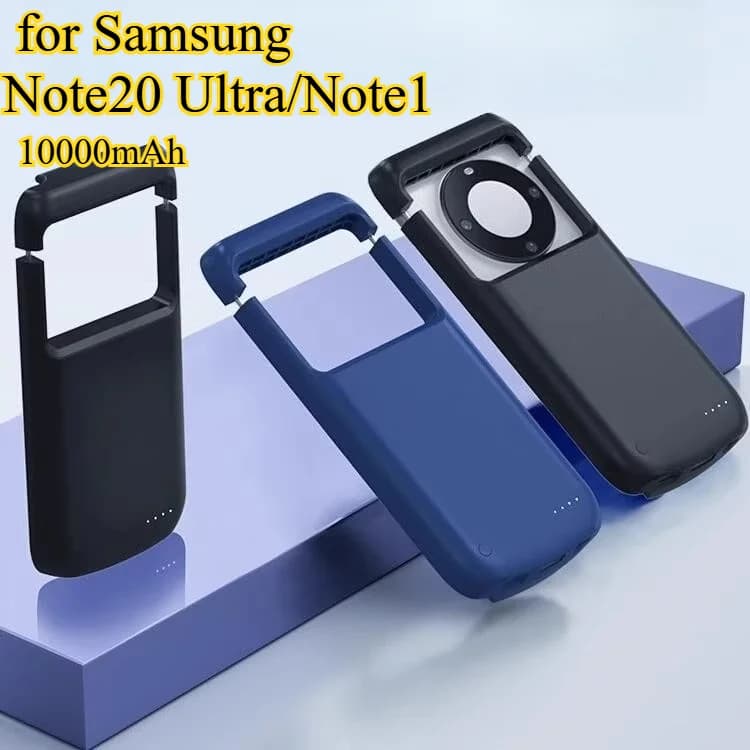 Custodia Power Bank ultrasottile da 10000 mAh per Samsung Note20 Ultra/Note10+/Note9 - Copribatteria portatile con ricarica wireless