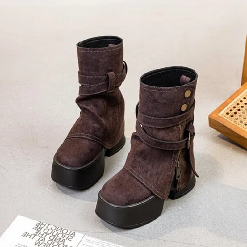 Stivali Donna 2026 Nuovi Modelli Autunno Inverno, Stivaletti Convertibili con Plateau e Tacco Alto, Stivali alla Caviglia da Donna alla Moda