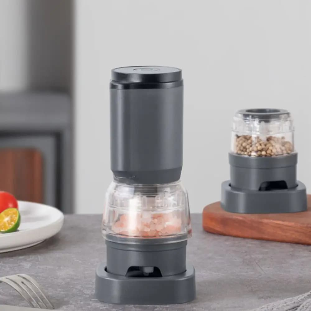 Set Macinapepe Elettrico Ricaricabile con Regolazione Automatica della Grana, Macina Spezie con Nucleo in Ceramica