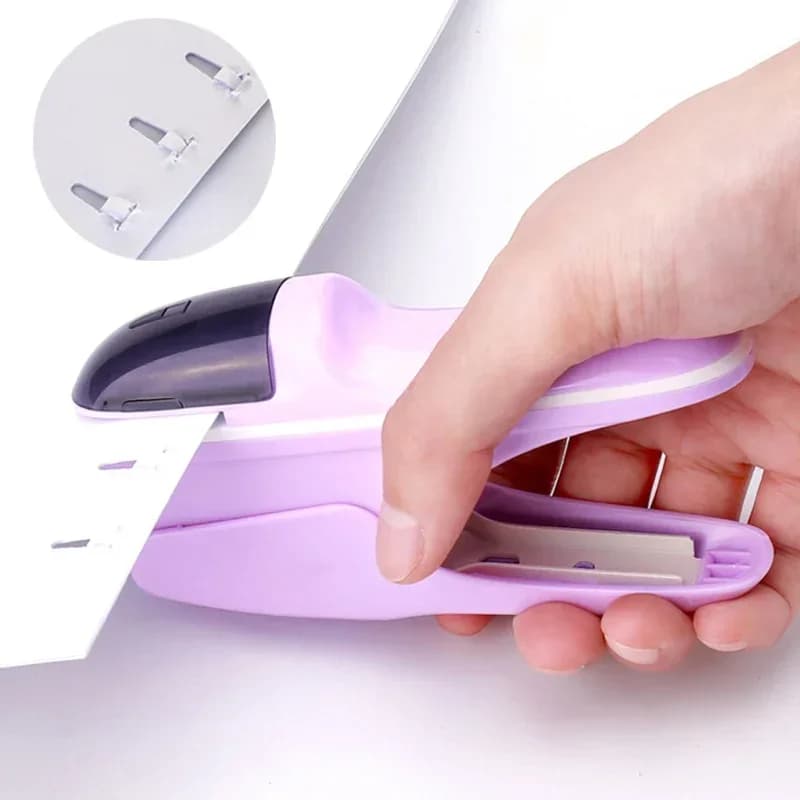 1 pezzo di cucitrice da tavolo senza graffette per rilegare fino a 8 fogli di carta, per casa, scuola, ufficio