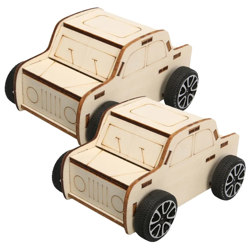 Kit fai-da-te per auto in legno per bambini, 2 pezzi, pannelli pretagliati, materiale in legno sicuro, kit per esperimenti scientifici, età 8-12 anni, puzzle per lo sviluppo cognitivo