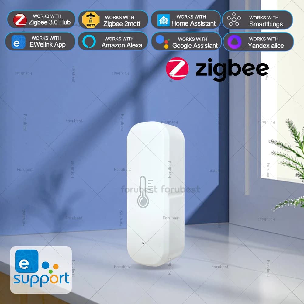 ZigBee Sensore di temperatura e umidità Termometro igrometro per casa intelligente Funziona con l'app EWeLink Alexa Google Yandex Alice Z2MQTT