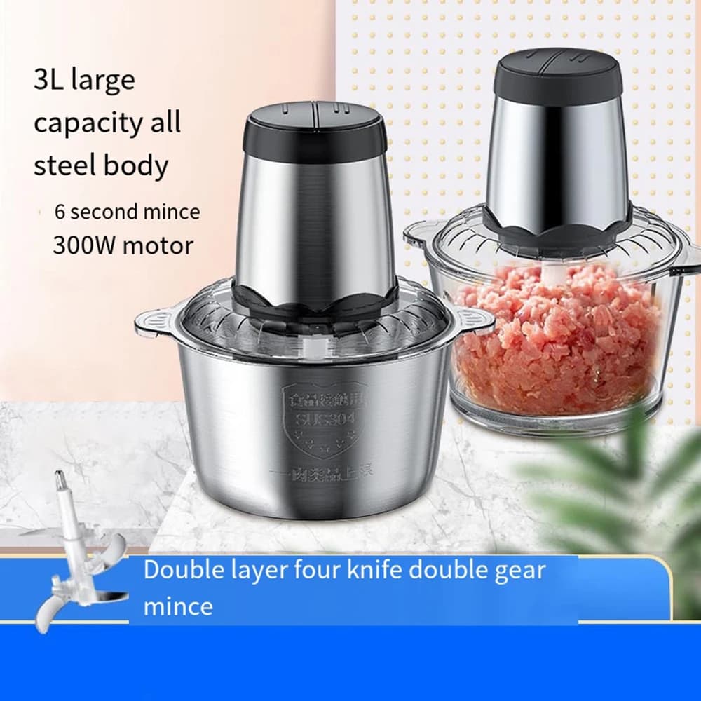 Tritacarne elettrico 3L / 2L 110V 220V Frullatore tritacarne in acciaio inossidabile per cucina Robot da cucina Frantoio Mixer mavera