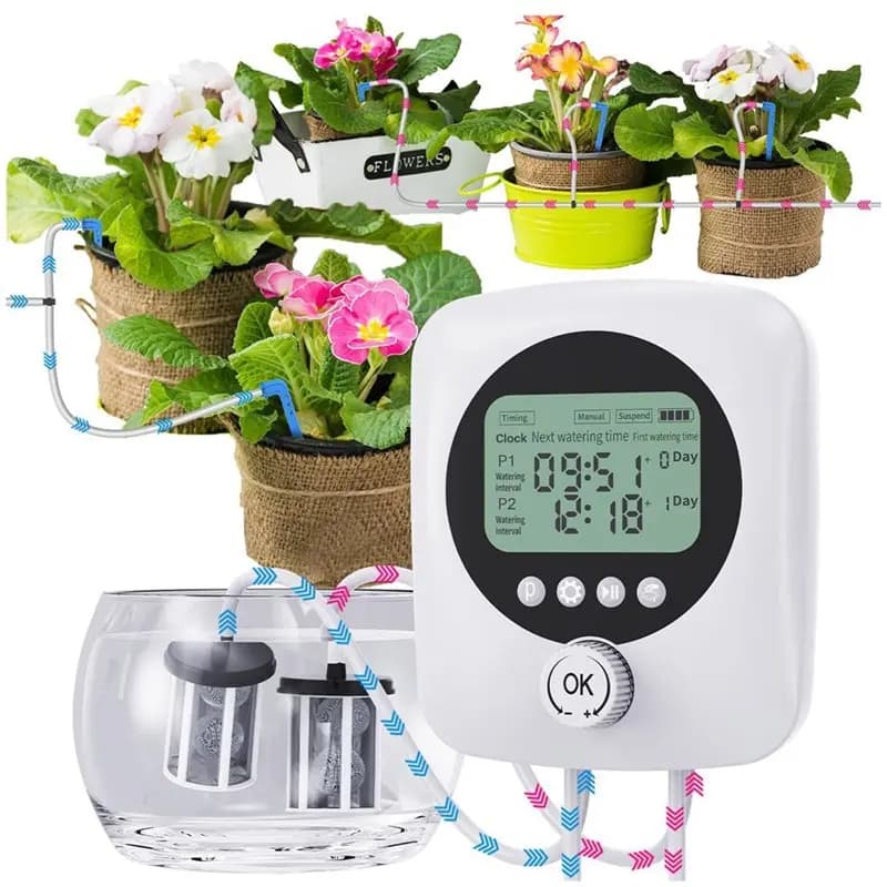 ALIM-For 30 Potted Plants Dual Pump Automatic Plant Waterer Indoor Self-Watering System For Vacations Device