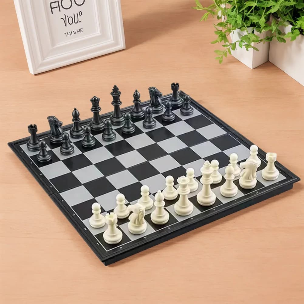 Set di Scacchi Magnetico Pieghevole, Gioco da Tavolo Educativo per Bambini e Adulti