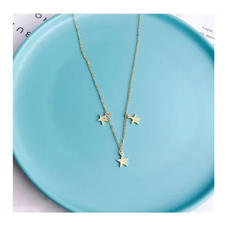 Collana da donna in lega ispessita con stella a cinque punte, stile coreano, alla moda, semplice ed elegante, per maglione
