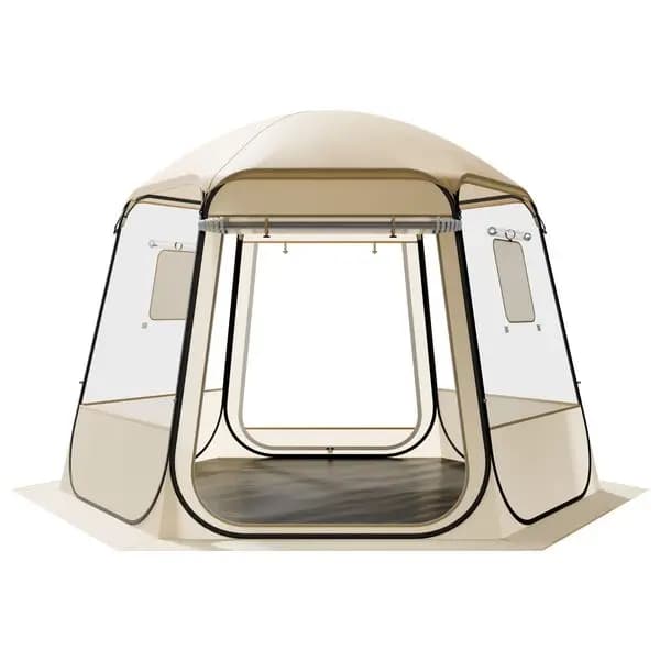 Tenda Pop-Up Trasparente 10x9.2ft, Montaggio Rapido, Resistente ai Raggi UV, Impermeabile, per Giardino, Campeggio, Balcone