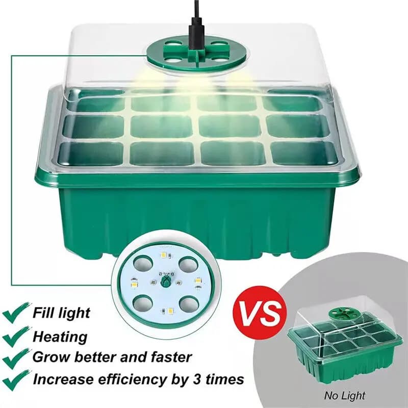 Trays for seedlings for 12 holes Plastic plant vases Plants for cultivation system for hydroponic cultivation Tools for gardening seed trays inside