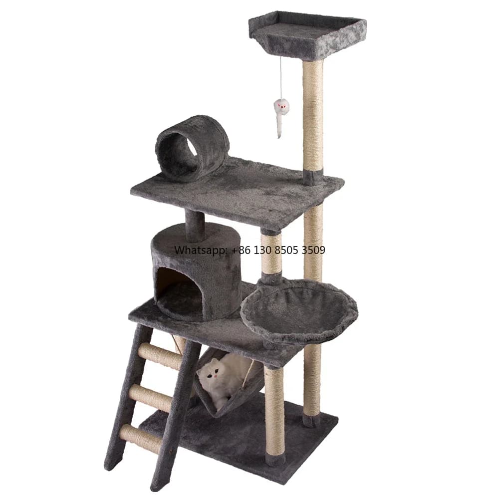 Manufacturer Wholesale Big Wooden Scratcher Tower Cat Tree House
