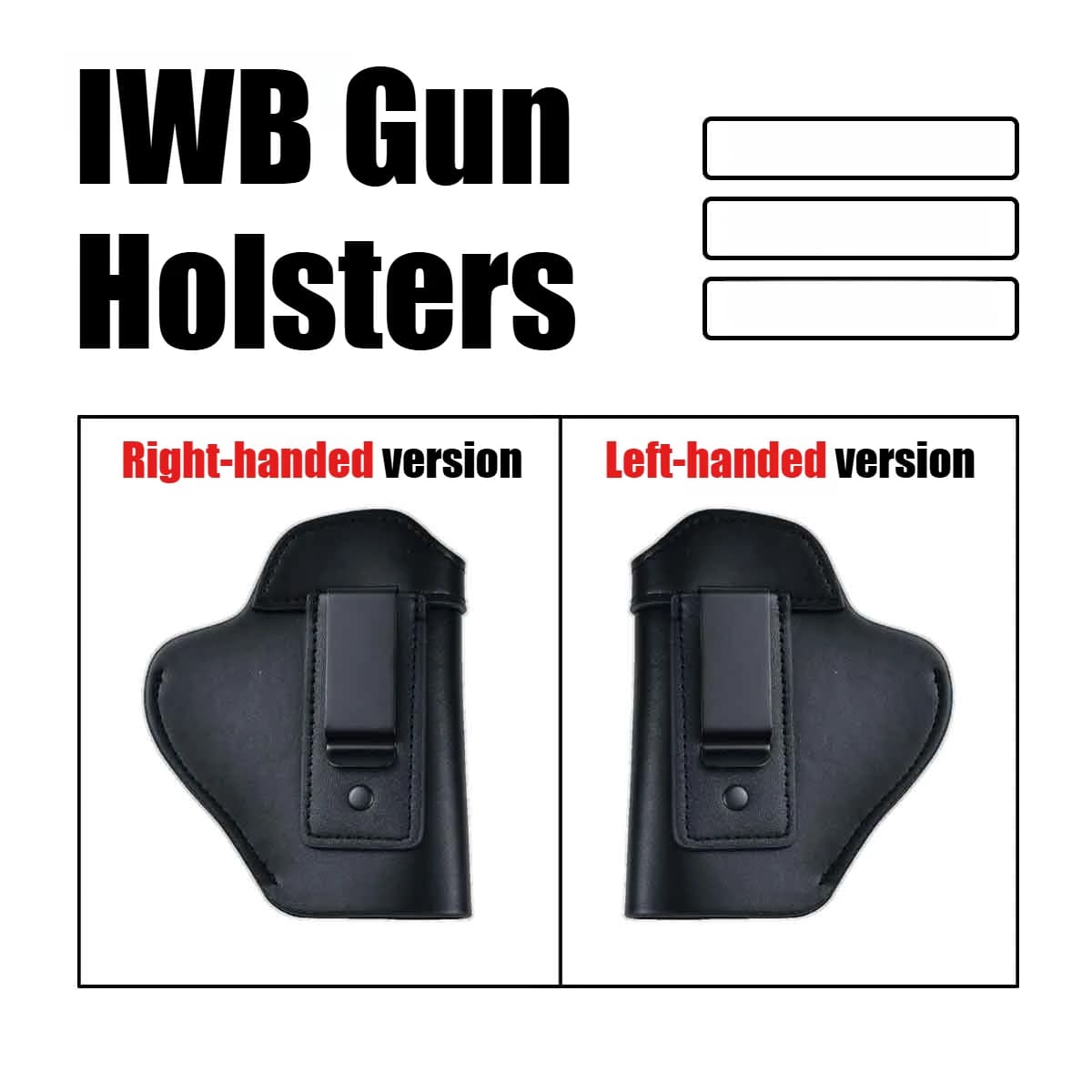 Fondina in pelle destra/sinistra per trasporto nascosto, fondina IWB per Airsoft, compatibile con Glock 17, 19, 43, Sig P365, PX4, M9 9mm, per caccia tattica