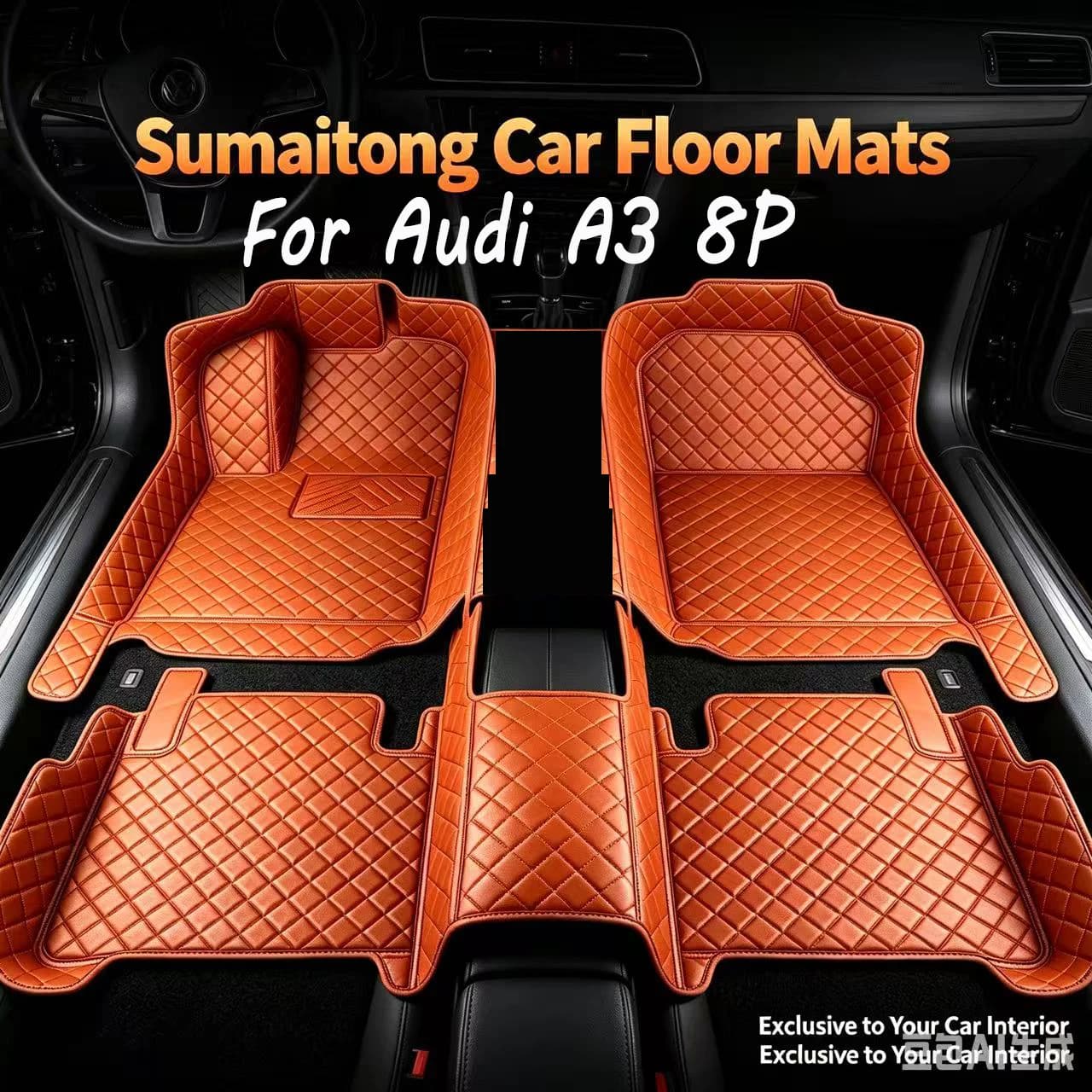 Car Floor Mat For Audi A3 8P 2004~2010 DropShipping Center 100% Fit Leather Carpets Rugs Foot Pads
