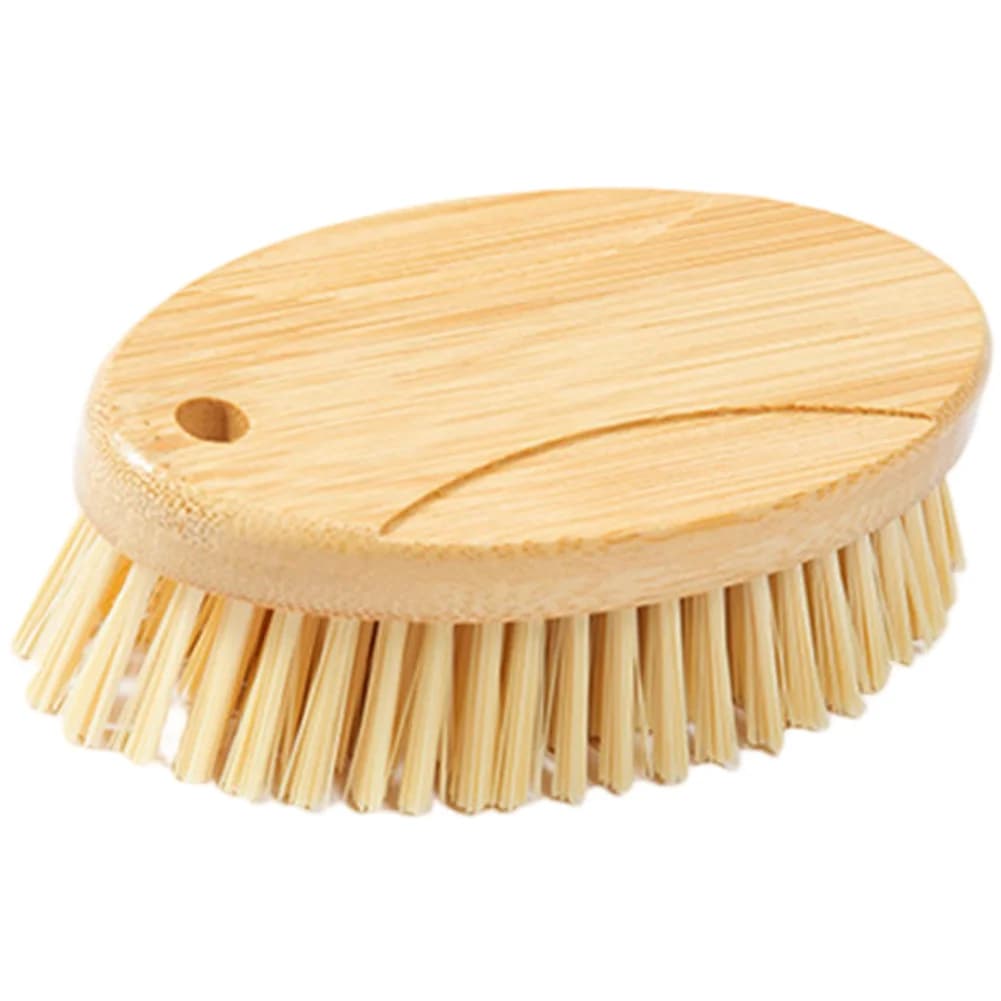 1 pz manico lungo piccolo spazzola in legno con setole in PET spazzola per la pulizia delle scarpe da ginnastica spazzola per bucato strumenti per la pulizia della casa beige