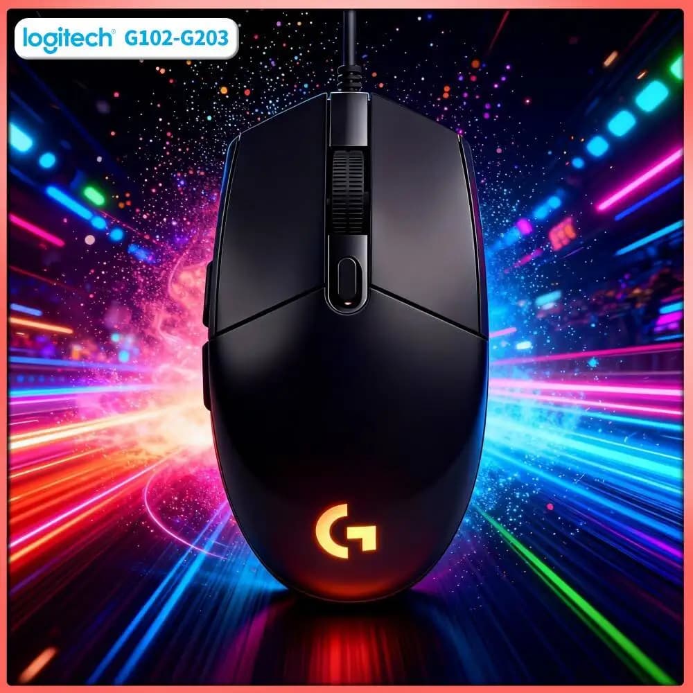 Logitech G203 Prodigy RGB Gaming Mouse Wired 8000 DPI 6 Buttons On-Board Memory 1000Hz Polling Windows Mac Precise Movements