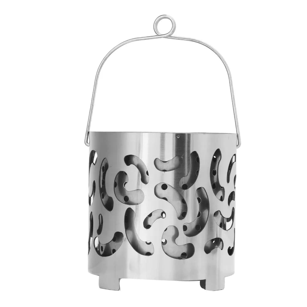 Stufa da Campeggio in Acciaio Inox, Mini Riscaldatore Multifunzionale Portatile con Manico