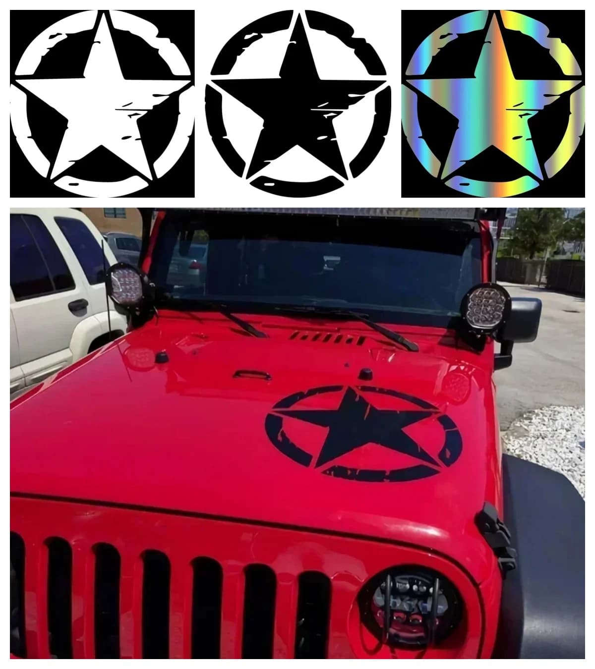 Creative Distressed Star Car Stickers for Laptop Bumper Motorcycle Windows Exquisite Waterproof Vinyl Decals Decoration