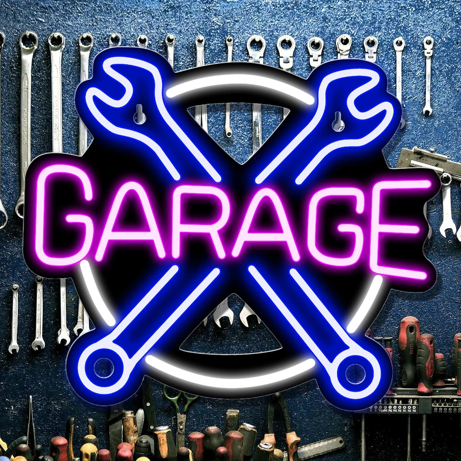1 insegna per garage al neon, insegna decorativa a LED per garage per auto, utilizzata per la decorazione murale, officina per negozi di riparazioni auto, sala giochi