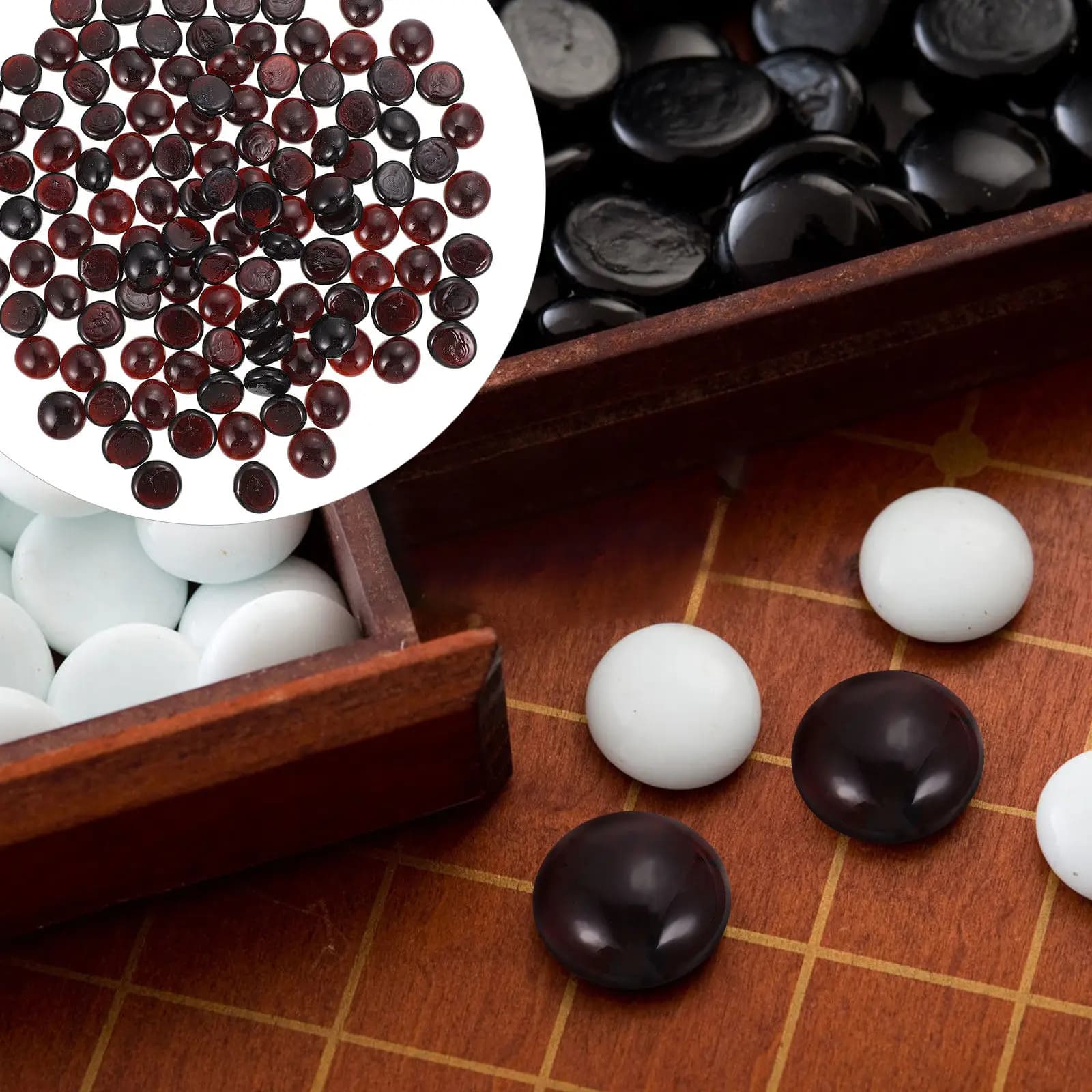 Set di 1 Pezzo di Perline Piatte in Vetro per Gioco degli Scacchi, Forniture per Giochi di Logica per Bambini, Perline in Vetro Sicure e Non Tossiche per Uso Domestico e Scolastico