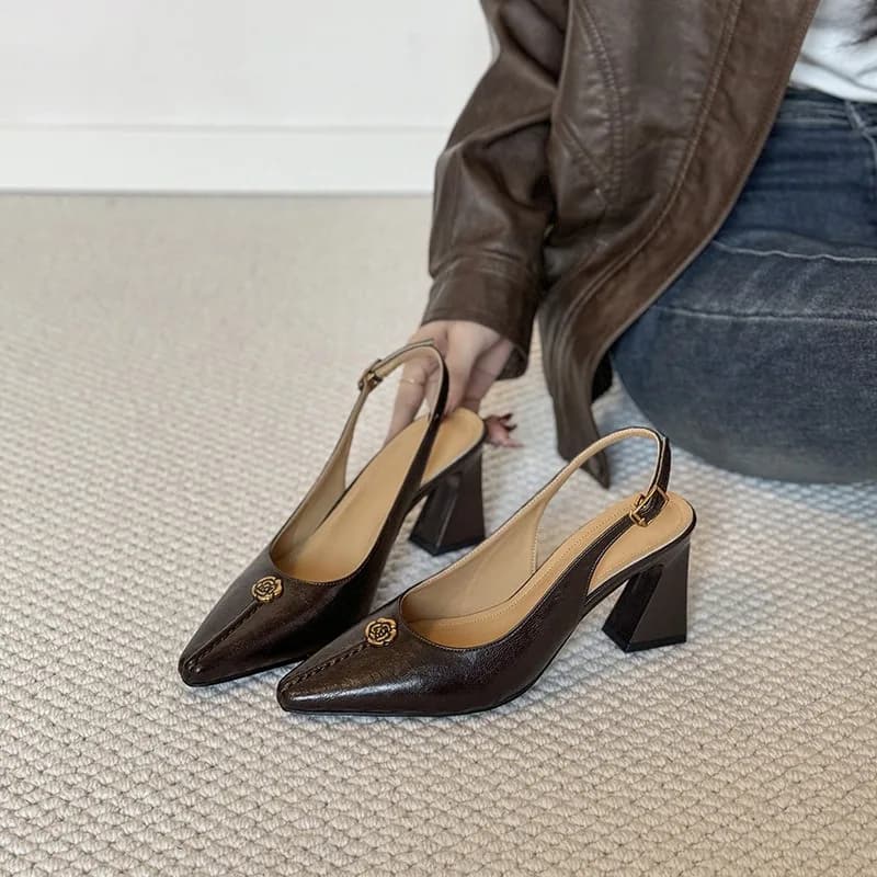 Sandali da Donna di Lusso Eleganti e Versatili, Nuovo Stile Estivo, Scarpe Mary Jane in Pelle Verniciata con Tacco Alto