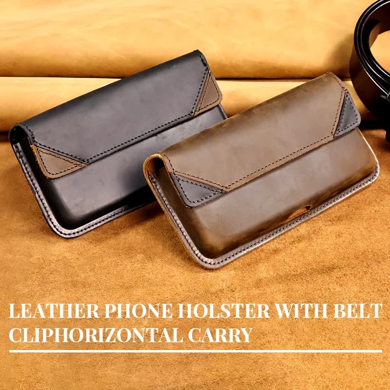 1 pezzo Marsupio da uomo in vera pelle, cover casual, custodia per fondina per telefono con clip da cintura, custodia per cellulare per iPhone 15