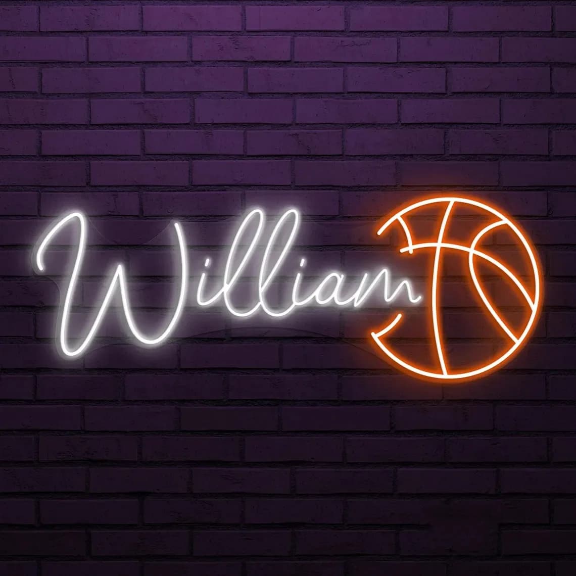 Nome personalizzato Insegna al neon Pallacanestro personalizzato Luce a LED Decorazione da parete per basket Gioco personalizzato e arredamento per la camera dei bambini Club di basket personalizzato