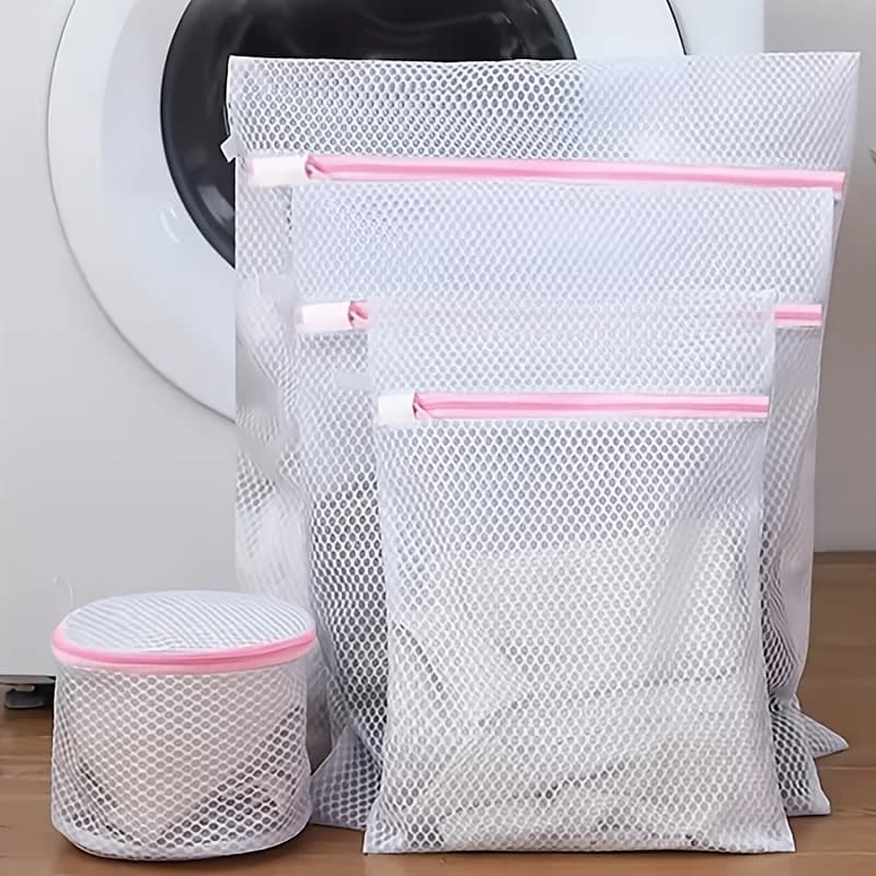 3pcs Set Durable Mesh Laundry Bag with Zipper Suitable for Delicate Clothing, Underwear, Garments, Designed for Washing Machines