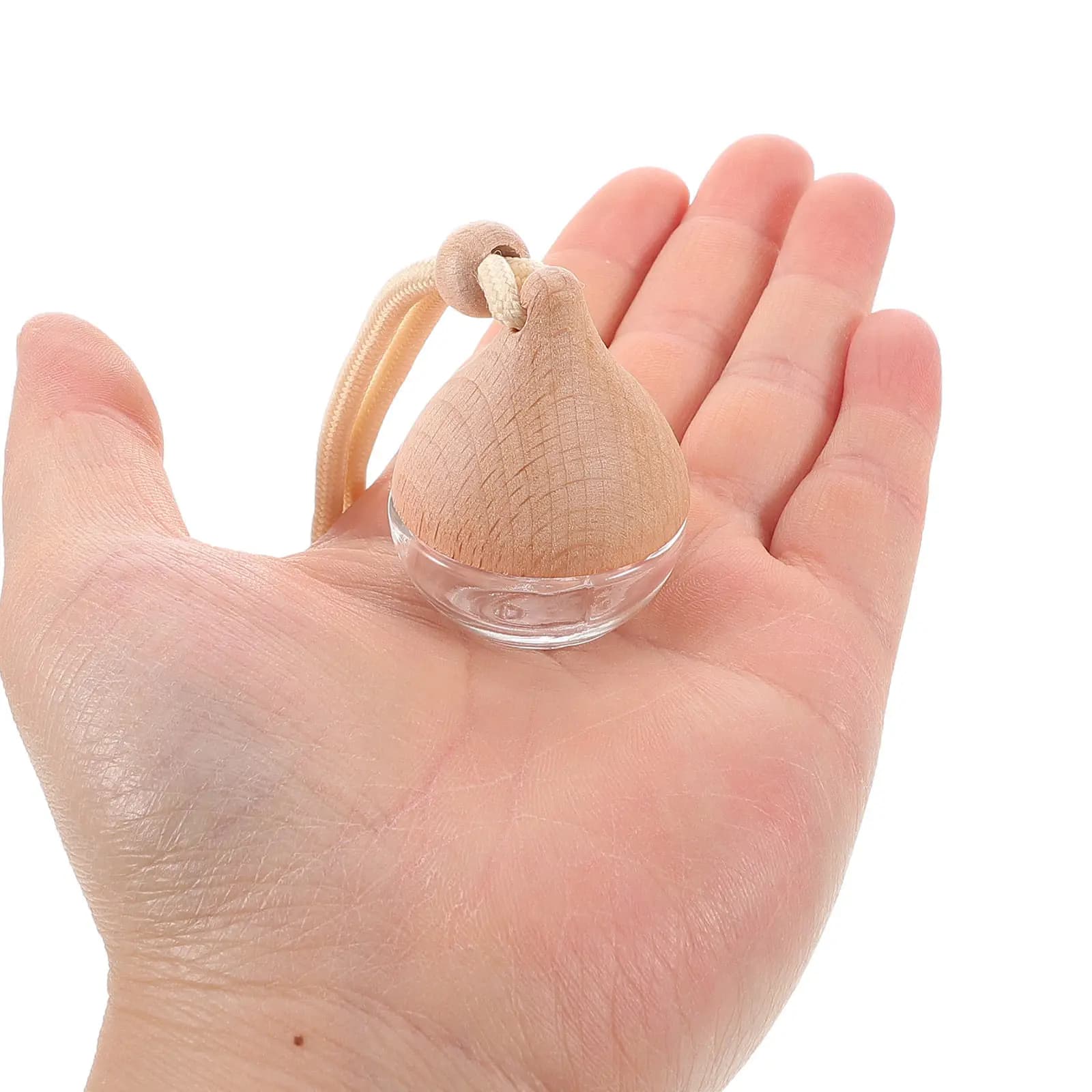 Set di 3 Bottiglie di Profumo per Auto Ricaricabili, Diffusori in Vetro con Tappo in Legno, Deodorante per Auto con Oli Essenziali