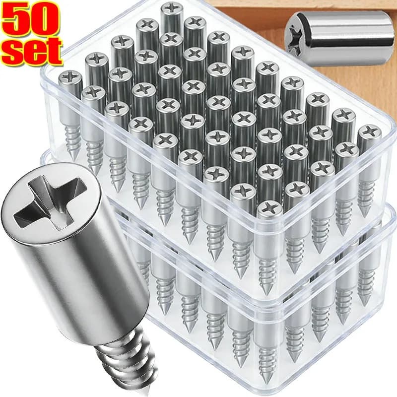 50/1set Self Tapping Screw Layer Plate Holder Wardrobe Septum Brackets Fixed Screw Shelf Support Pegs Non Slip Easy Use Sleeves