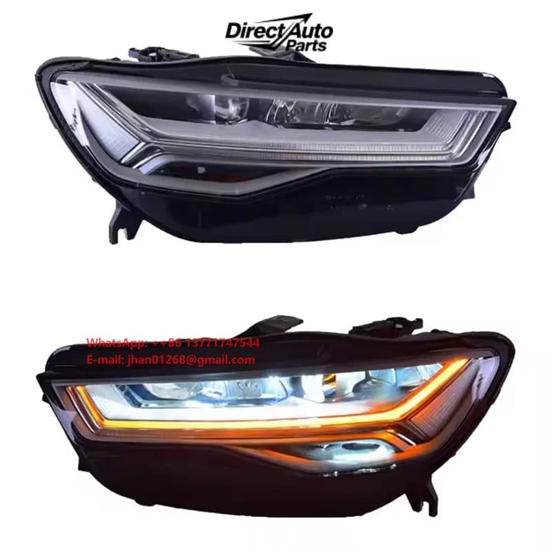 Original A6 C7 2012-2018 A6L LED Headlight Assembly Full LED Upgrade with 6000k Color Temperature