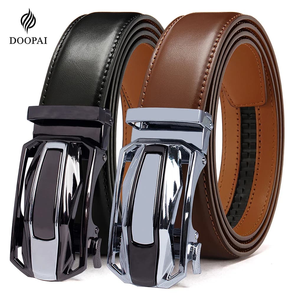 Men Belts Leather Waist Strap Male Automatic Buckle Waistband Mens High Quality Girdle Belts for Women Men Gifts 105 115 125cm